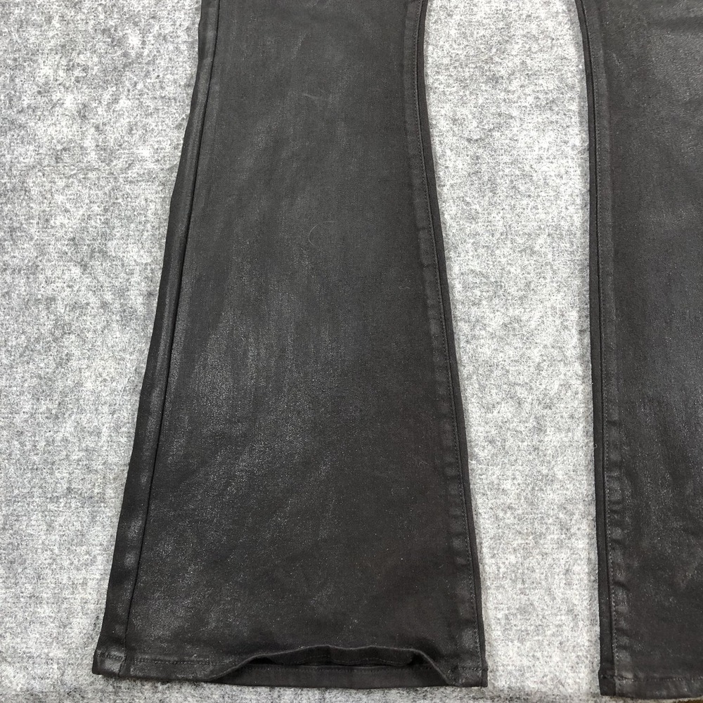 7 For All Mankind Jeans Womens 31 Black High Rise Flare Coated Stretch Denim - Picture 2 of 16